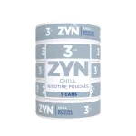 ZYN Chill 3mg – 1 Roll of 5 Cans, 75 Nicotine Pouches